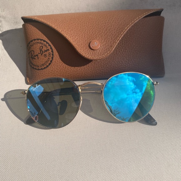 Ray-Ban Round Flat Lenses - Blue - Like New RB 3447-N - Picture 4 of 7
